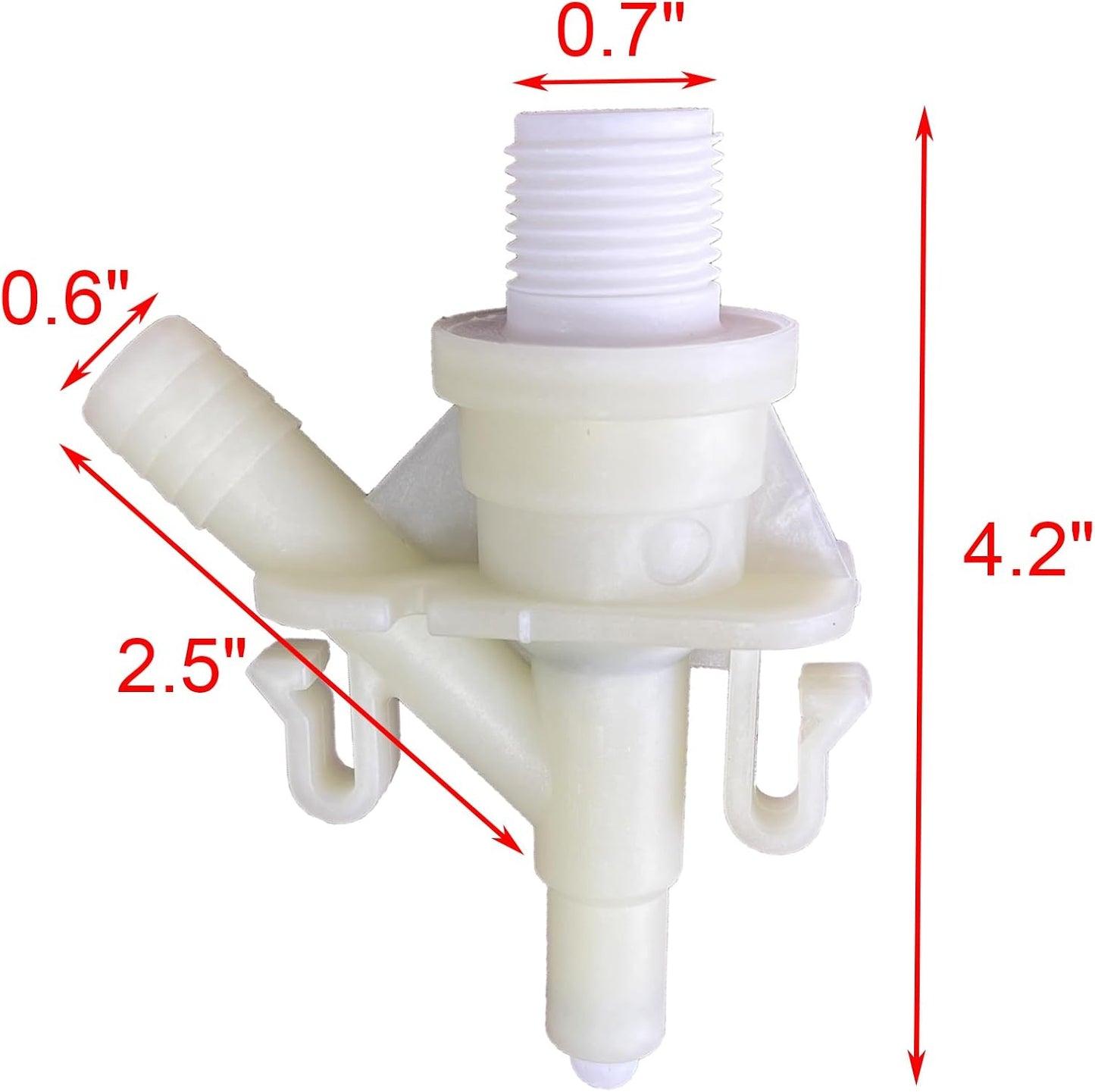 Kit válvula agua inodoro marino plástico duradero con abrazadera