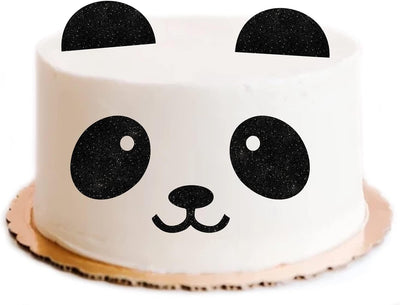 Decoración pastel cumpleaños oso panda niños negra brillante