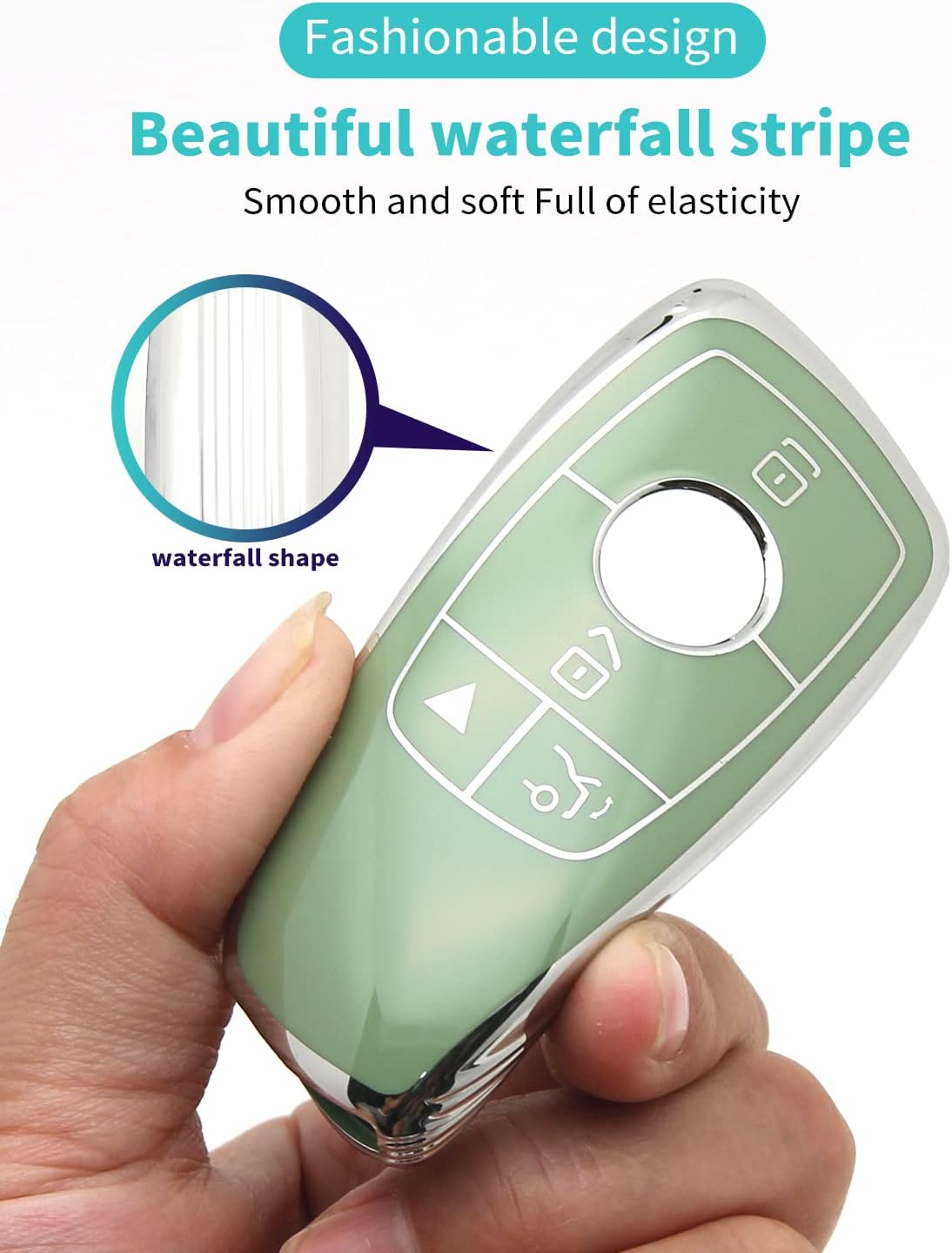 Funda llave Mercedes TPU compatible inteligente verde