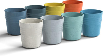 Juego 8 vasos plástico reutilizables sin BPA 8oz cocina
