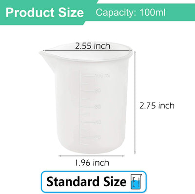 10 Tazas Medidoras Silicón 3.4oz Antiadherentes
