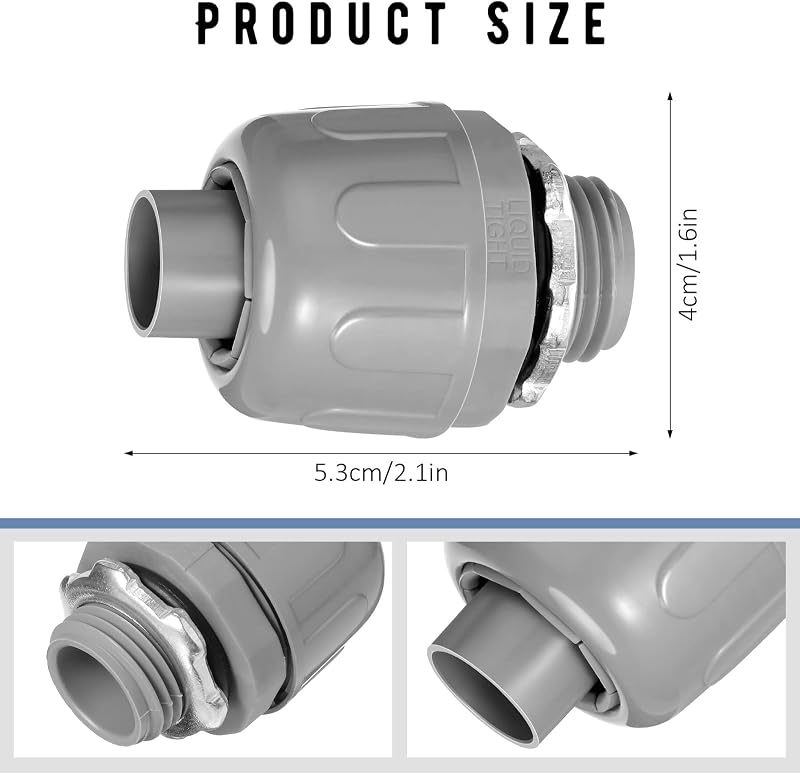 Conector hermético 1/2" PVC flexible 180grados 50pzas
