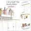 Organiz. joyas colgante pared dorado blanco con estante