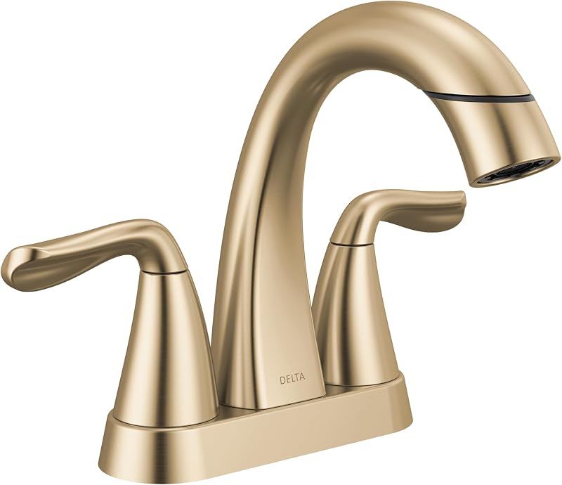 Grifo baño extraíble 3 agujeros bronce champán