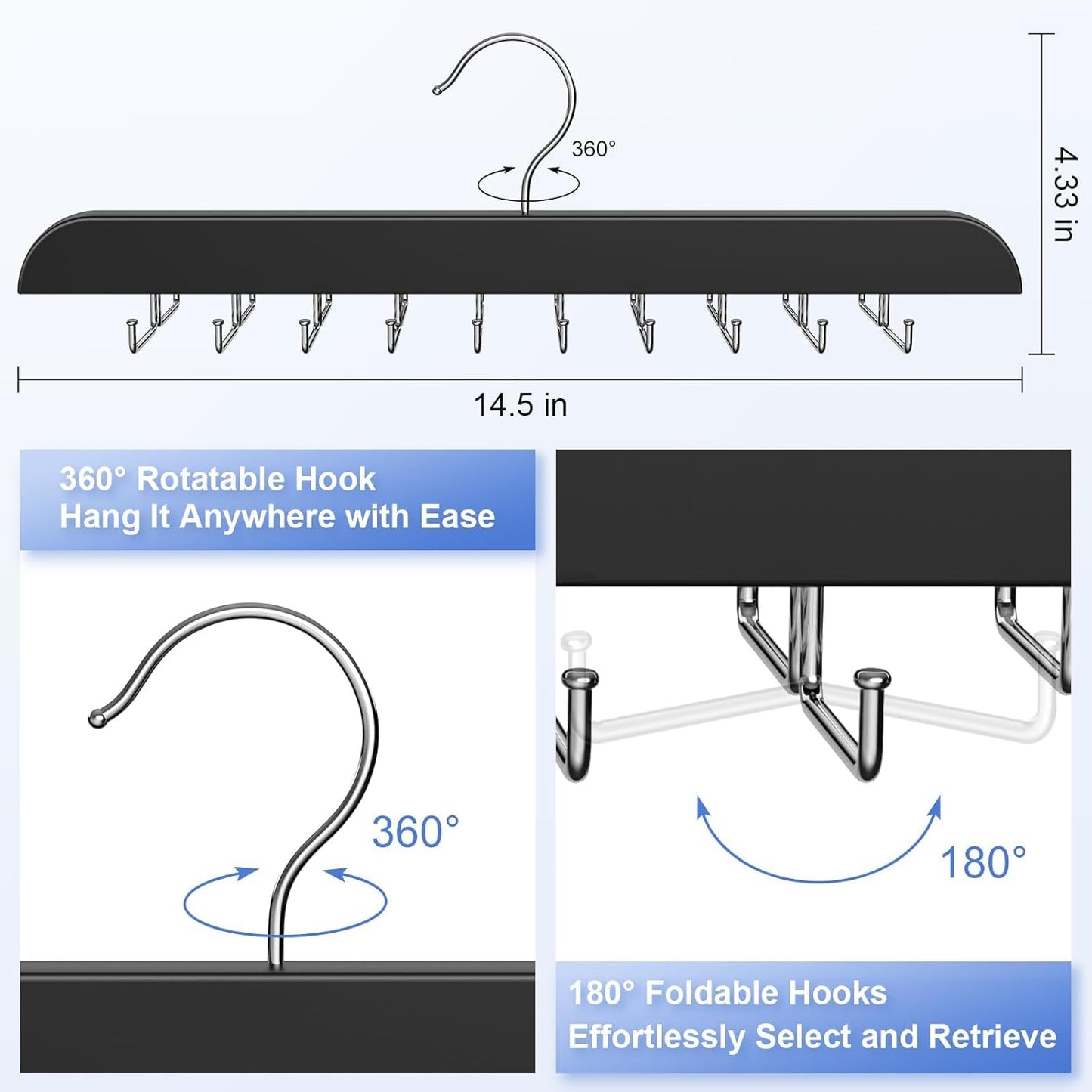 Perchero corbatas 20 ganchos metal plegable