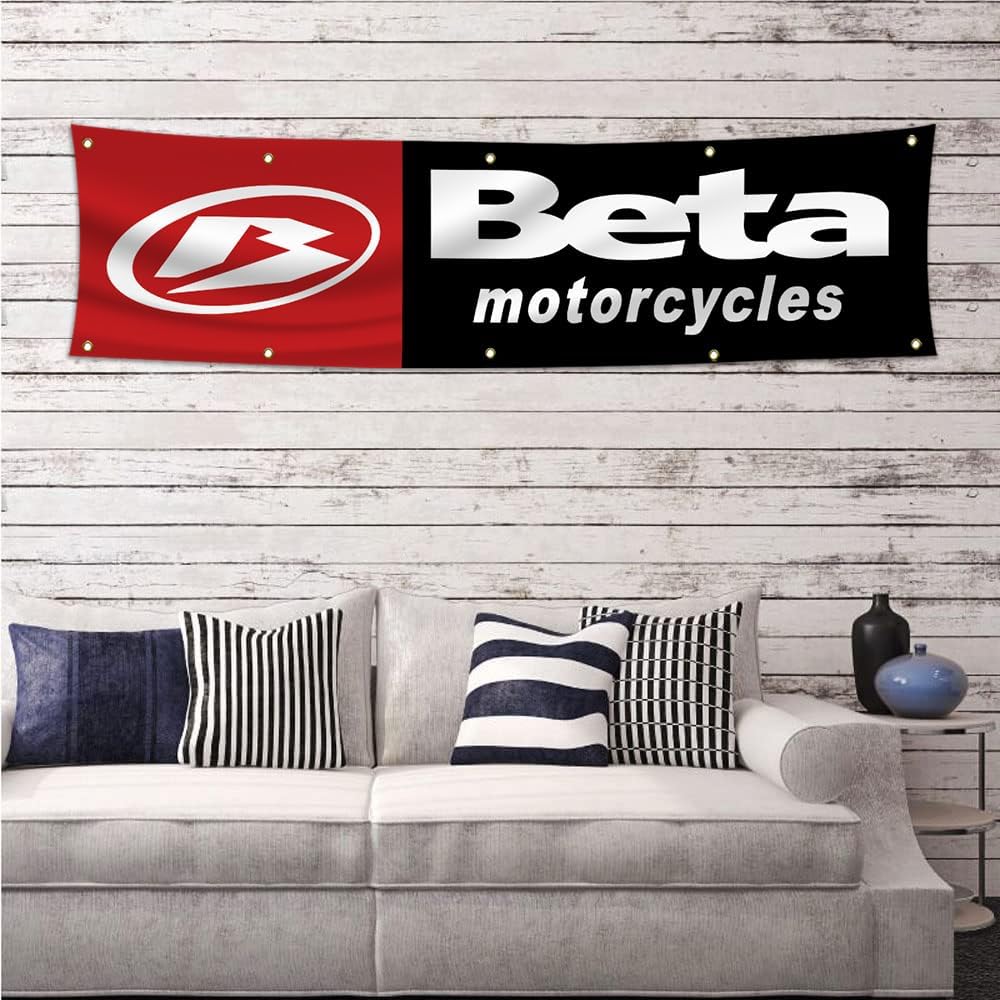 Bandera betas motocicleta 2x8ft para tienda garaje