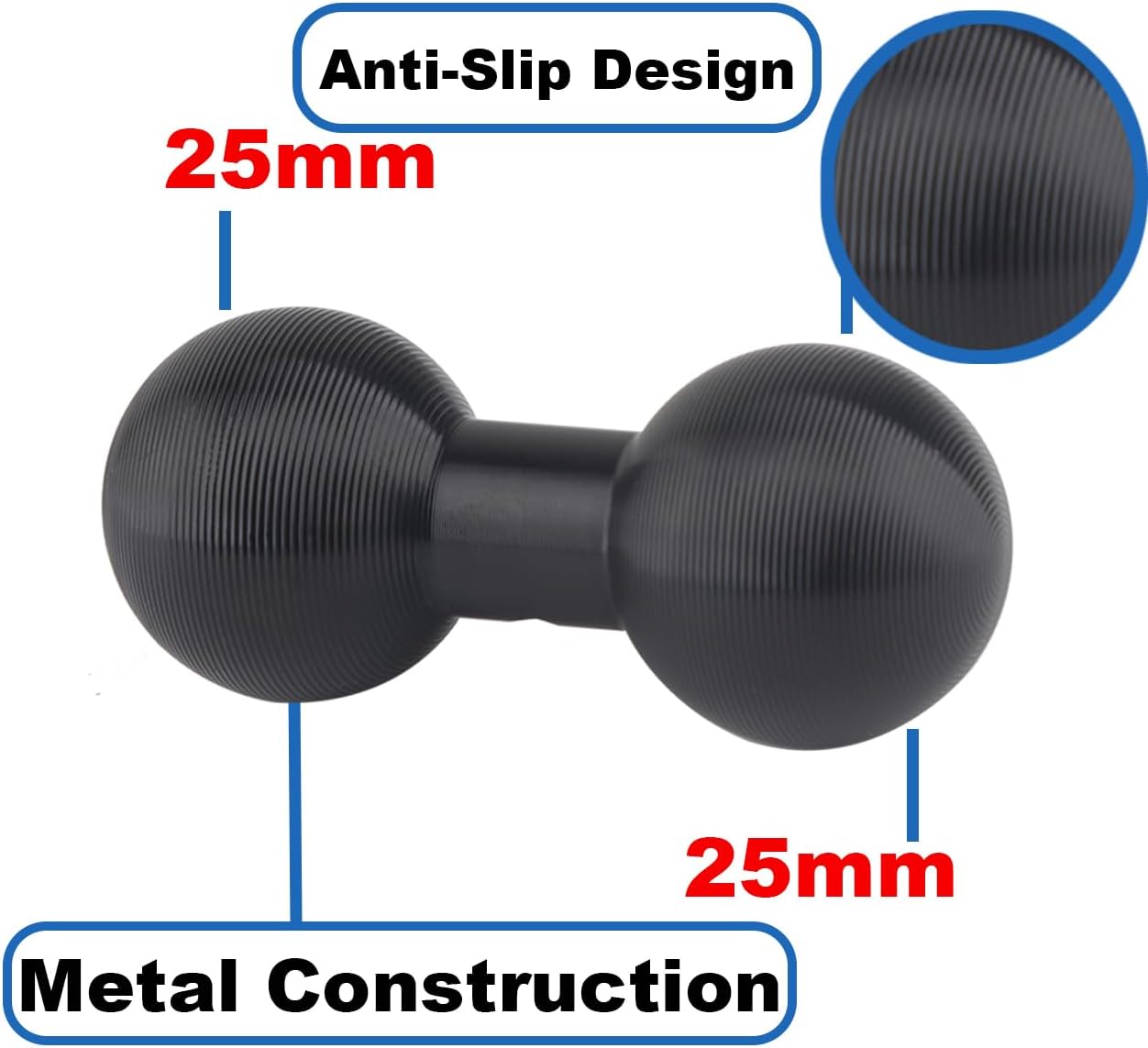 Soporte bola doble aluminio 1" para zócalo Ram B