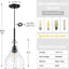 2 Pzas Lámpara Colgante Cocina Vidrio Negro