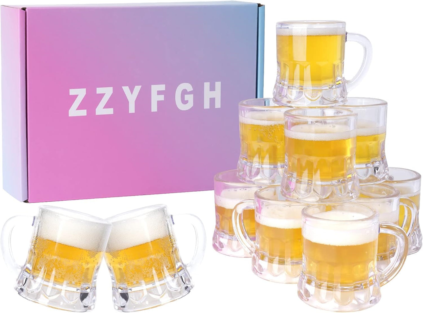 Set 12 vasos chupito plástico 2oz con asa