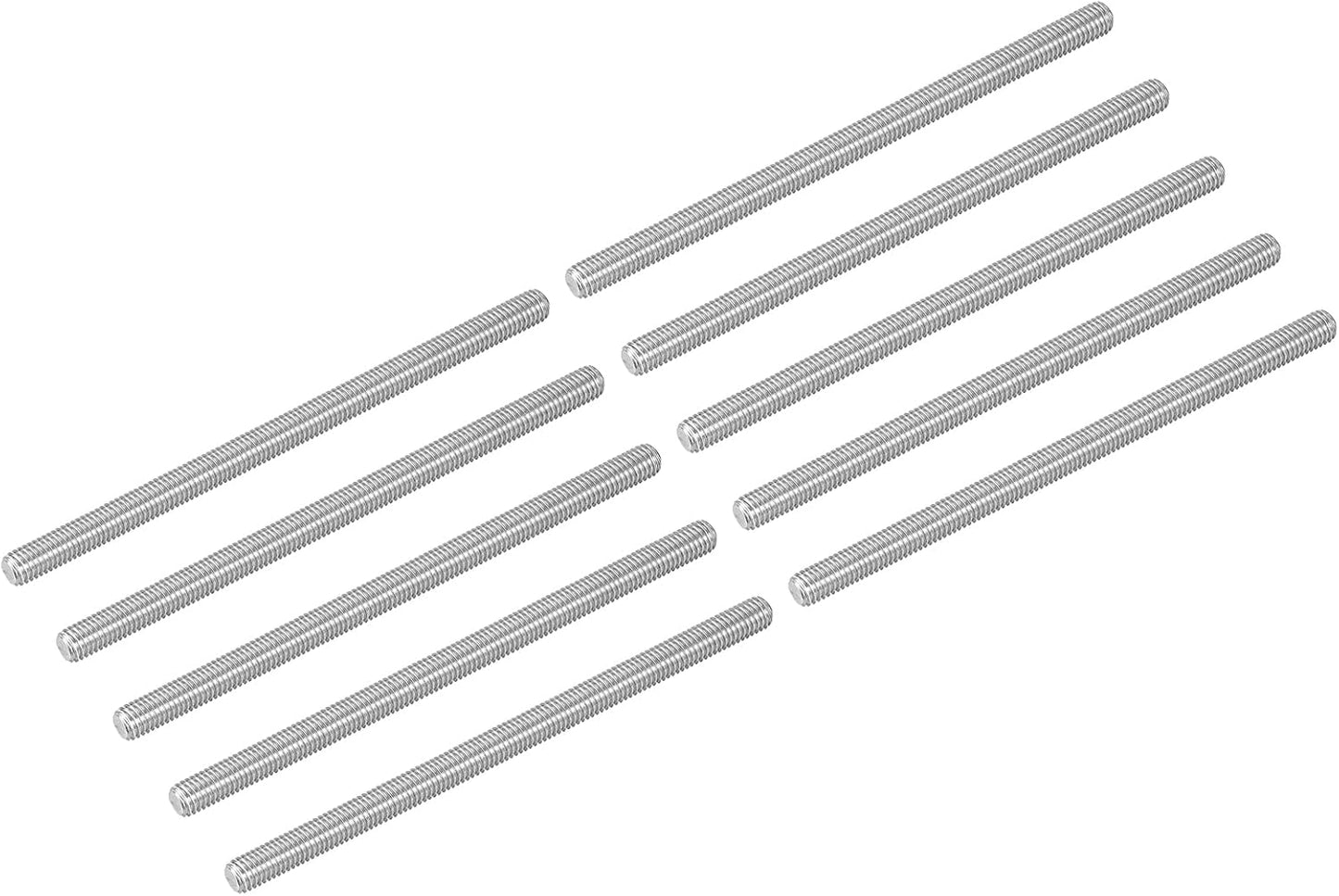 10 Pzas Varillas M8-1.25x140mm Acero Inox 304 Plateado