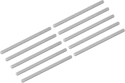 10 Pzas Varillas M8-1.25x140mm Acero Inox 304 Plateado
