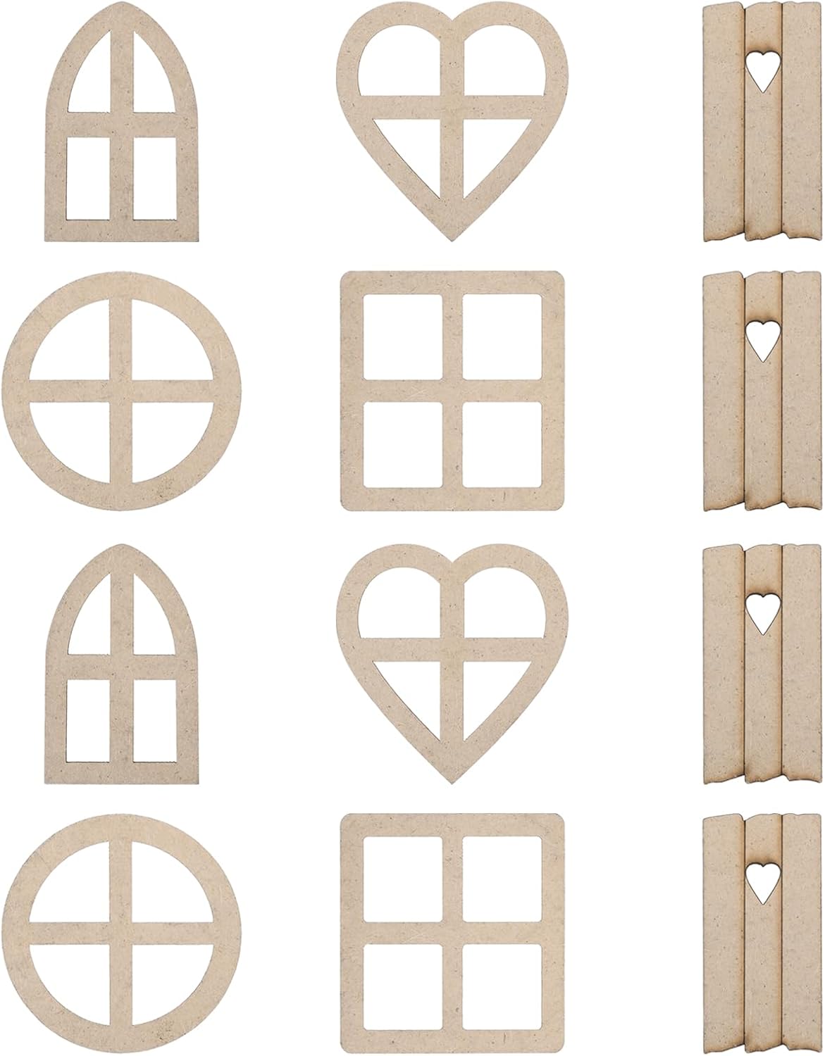Ventana puerta madera 5 estilos 12 pzas mini casa hadas
