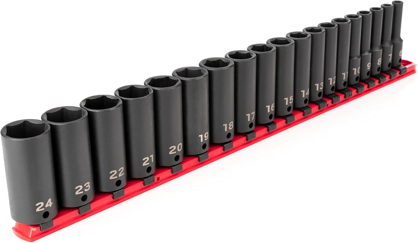 Set dados impacto 3/8pulg riel 19pzas