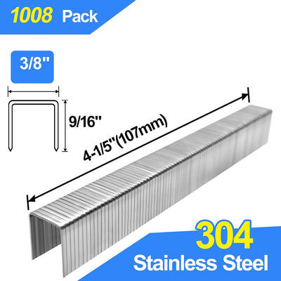 Grapas T/50 acero inox 3/8 pulg 1008 uds