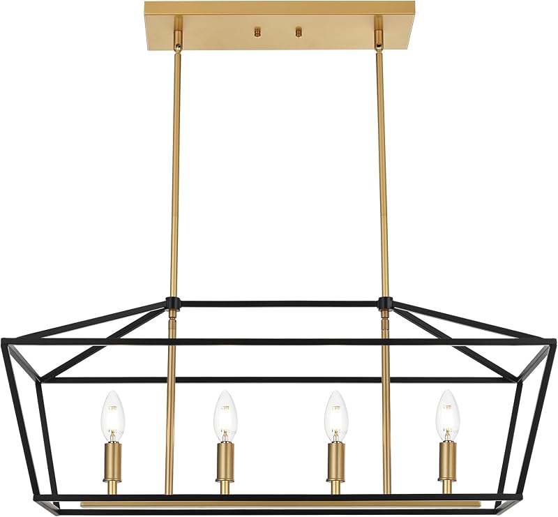 Lámpara colgante de 4 luces para isla cocina ajustable