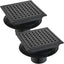 Set 2 Drenajes Ducha 6pulg Acero Inox 304 con Rejilla Negro