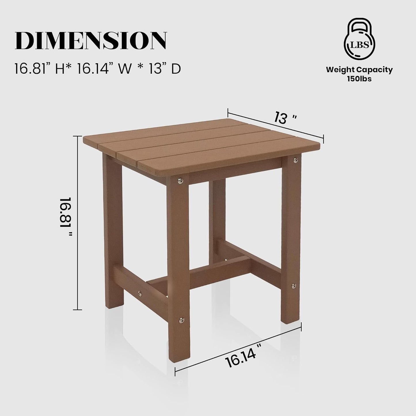 Mesa auxiliar Adirondack doble 17" resistente
