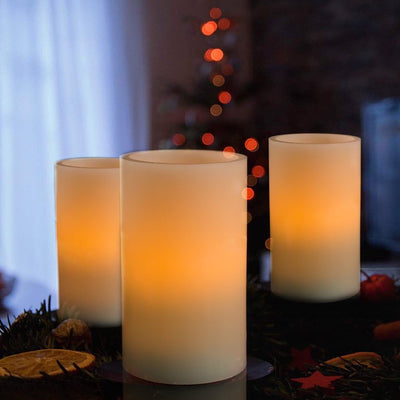Velas LED pilar 5x3" control remoto luz amarilla