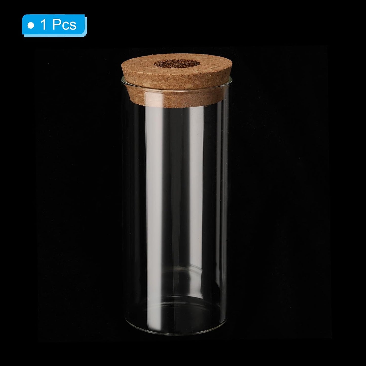 Terrario plantas 4.7x2.6" jarrón vidrio con tapón corcho