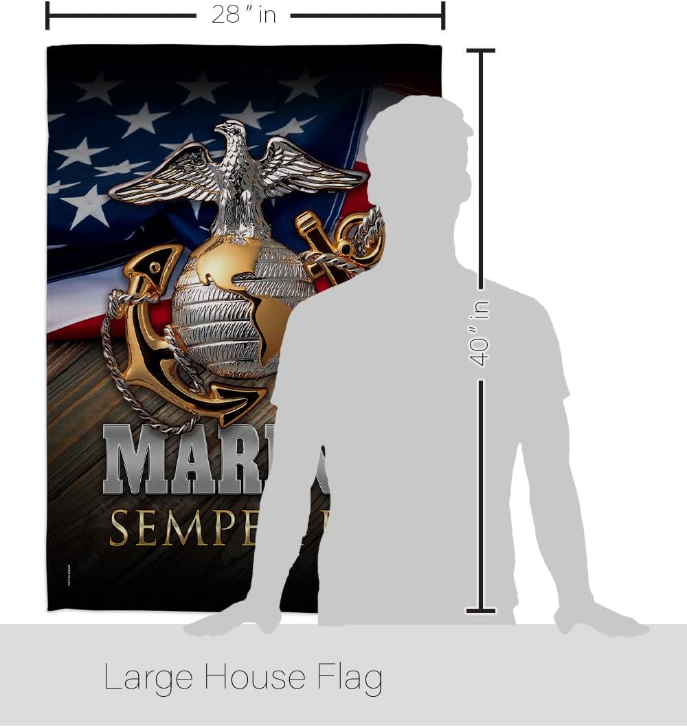 Bandera USMC oficial para veteranos regalo jardín doble cara