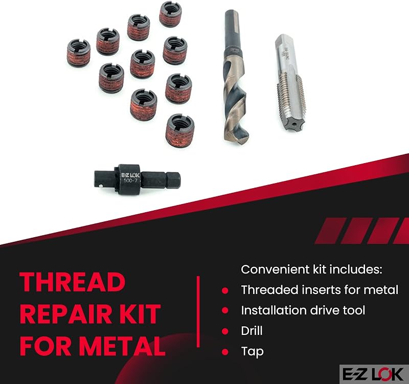 Kit reparación roscas acero carbono 7/16-20 y herramientas
