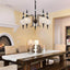 Candelabro moderno 5 luces negro para isla cocina