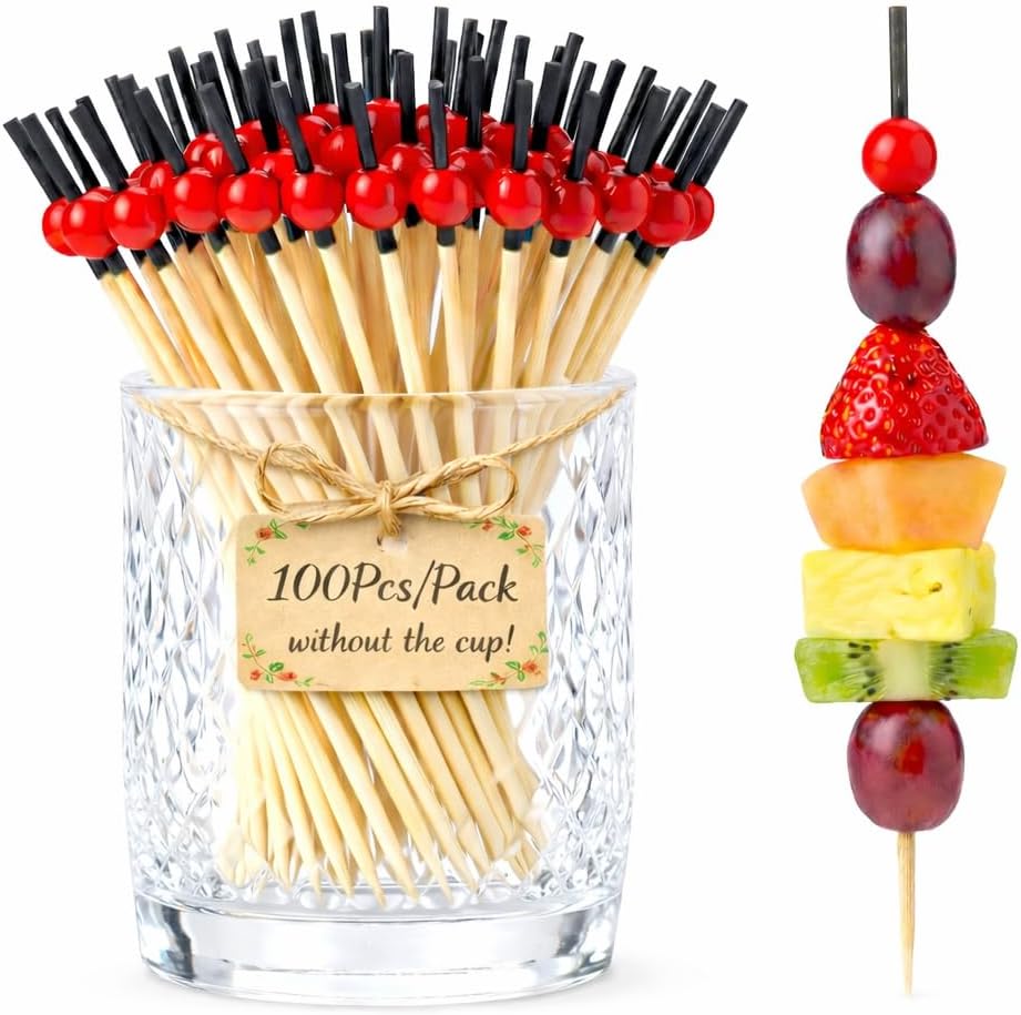 100 Palillos Bambú 4.7pulg Aperitivos Postres