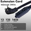 Cable extensión interior 3 tomas enchufe plano 16pies negro
