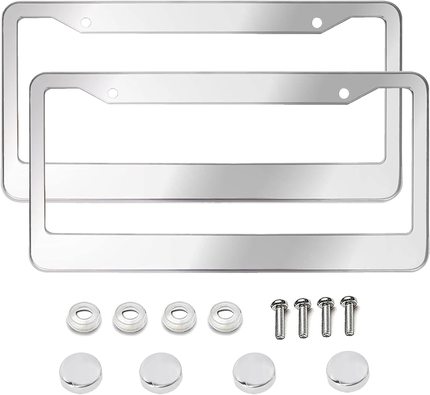 Marco plateado para matrícula automóvil set 2