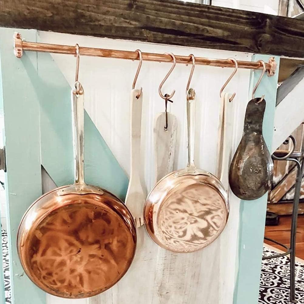 8 Ganchos Cobre para Colgar Ollas Almacenamiento Cocina