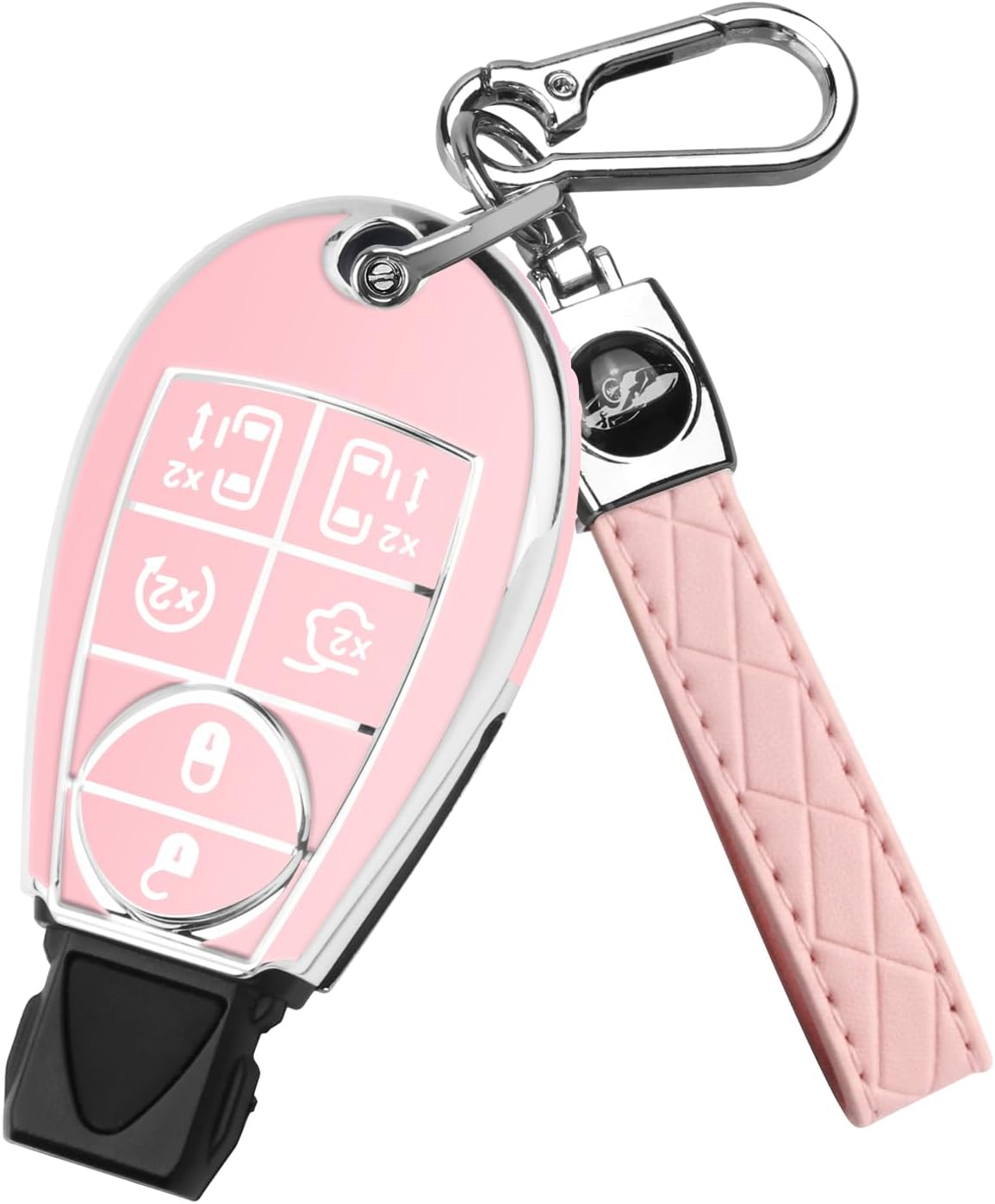 Funda llave TPU suave Dodge Jeep comp Rosa