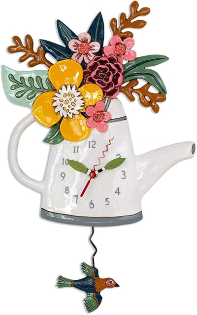 Reloj péndulo florece 17.5x11pulg