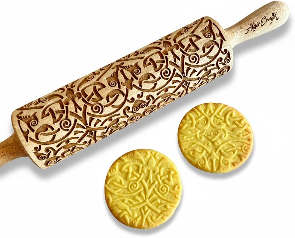 Rodillo masa patrón trébol y flor de lis