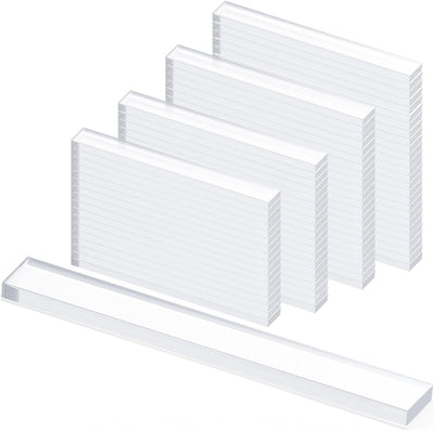 200 Bloques Plástico Transparente 0.080x1/4x2pulg Vidrio Espejos