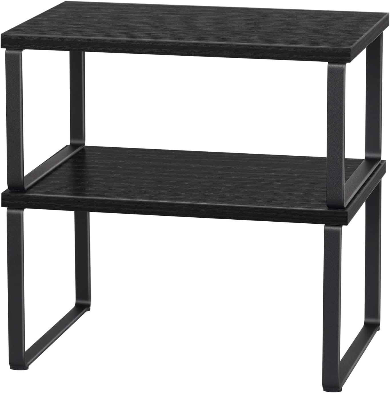 Organiz. estantes de cocina 2 pzas madera negro