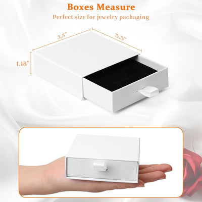 Cajas joyería 3.5x3.5x1" con algodón tapas 5 pzas