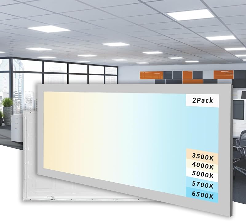 2 Luces LED Panel 2x4 50W 5 Modos 0-10V Regulable