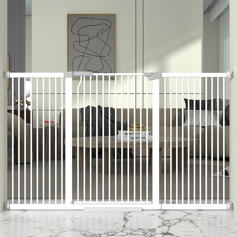 Puerta para bebé y gato de 41-68.5" metal montaje presión