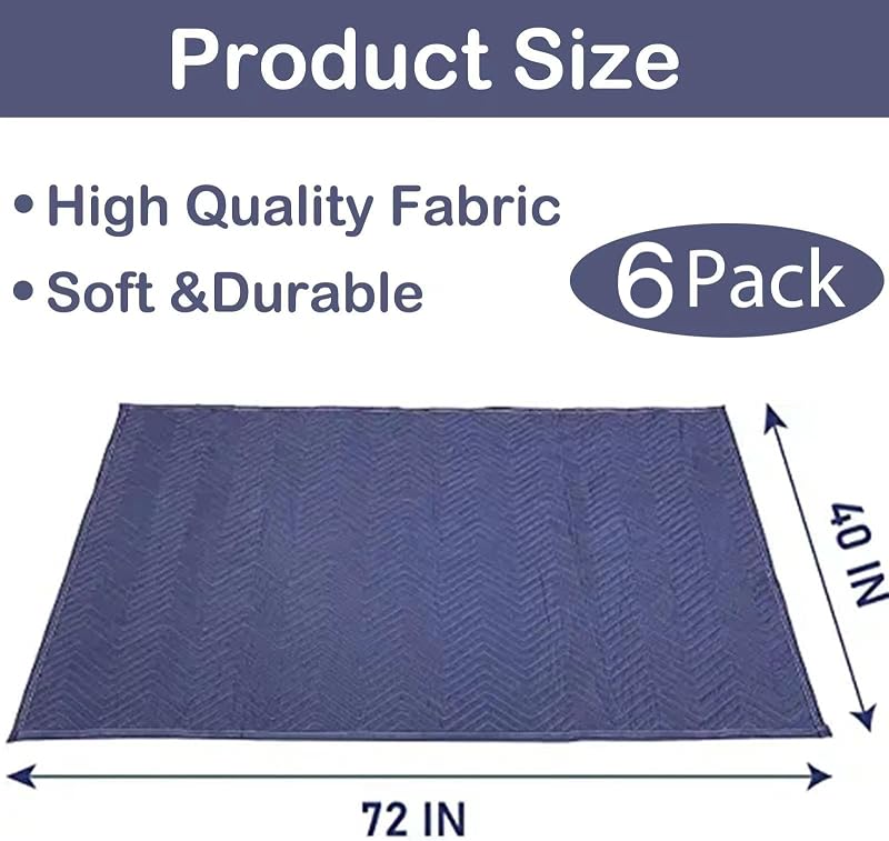 6 Pzas Manta 40x72" para Mudanzas Profesional
