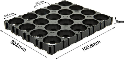 Soporte plástico 18650 batería 4x5 20pzas