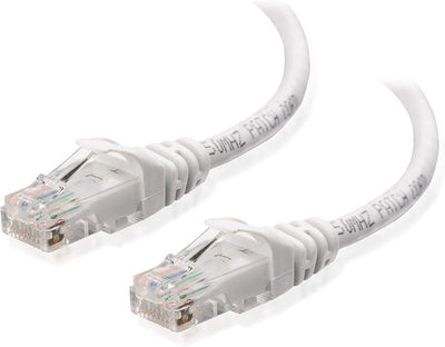 Cable Ethernet Cat6 largo 150pies blanco con clips organiz.