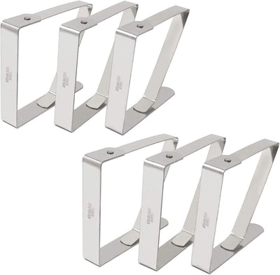 6 Clips Acero Inox para Tela Soporte Manteles Mesa