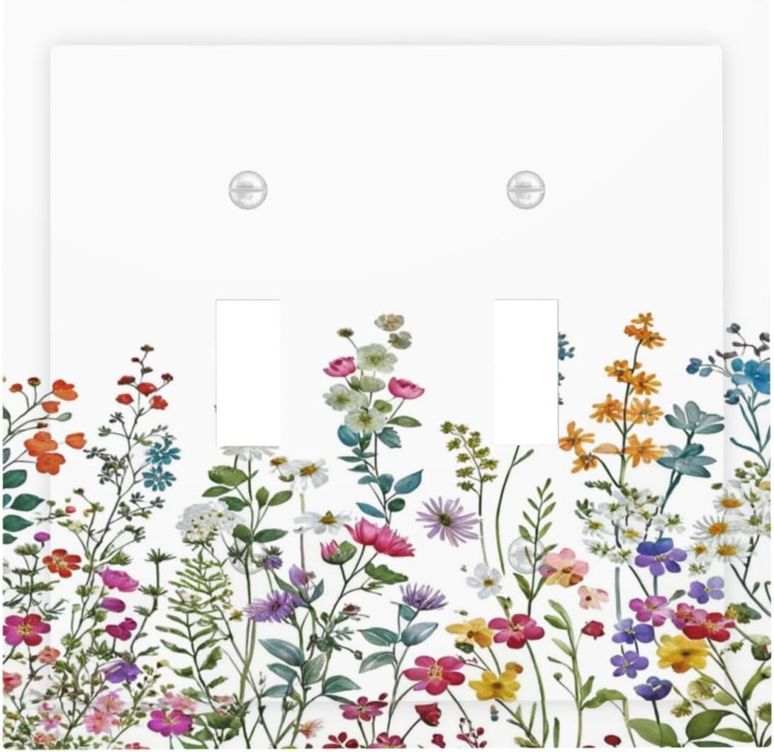 Cubiertas decorativas para interruptor 2 gang flores rústicas