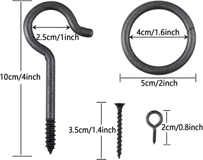 Juego 2 accesorios gancho anillo hierro cuerda nailon