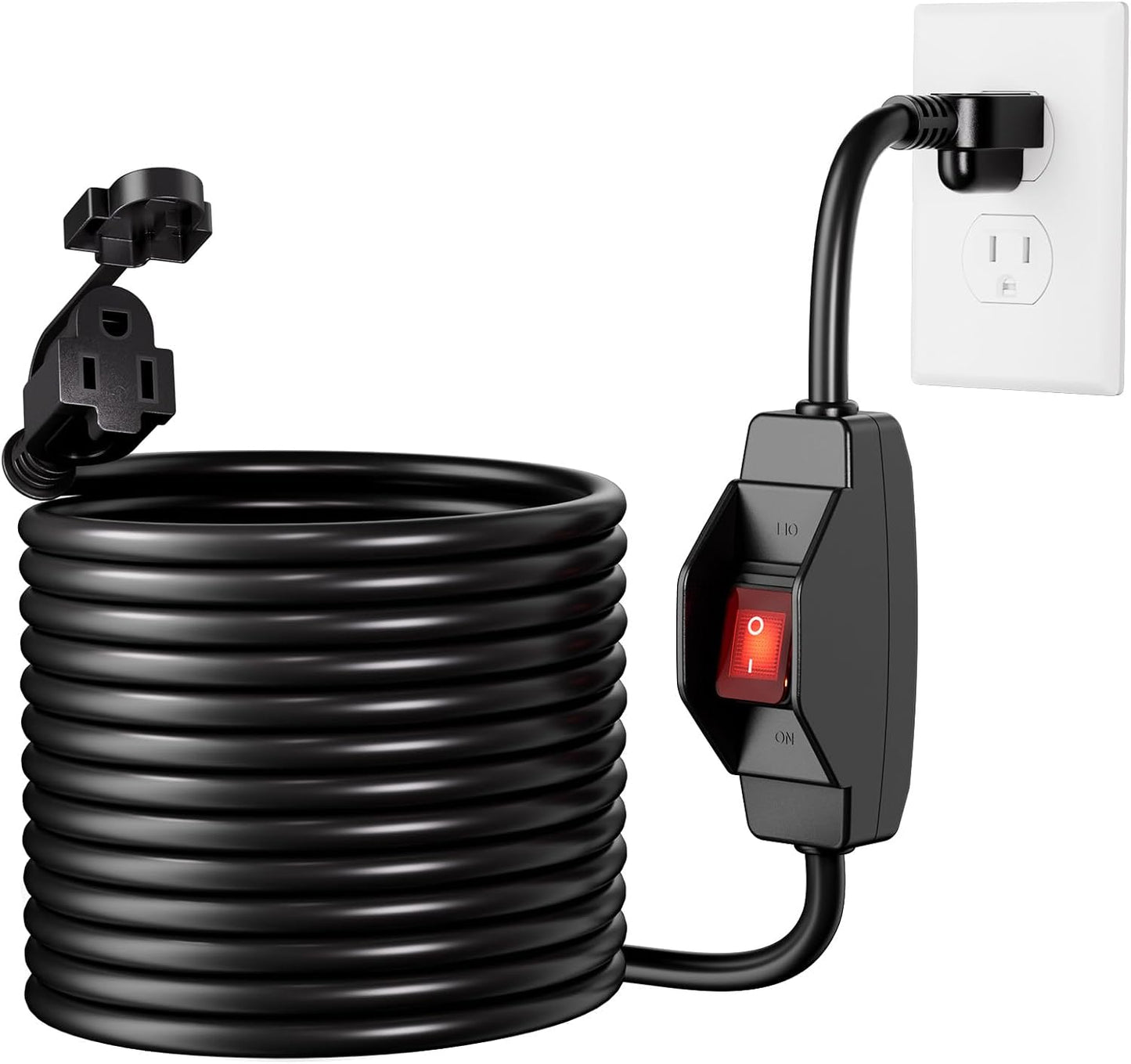 Cable extensión 3 clavijas 1625W con interruptor impermeable