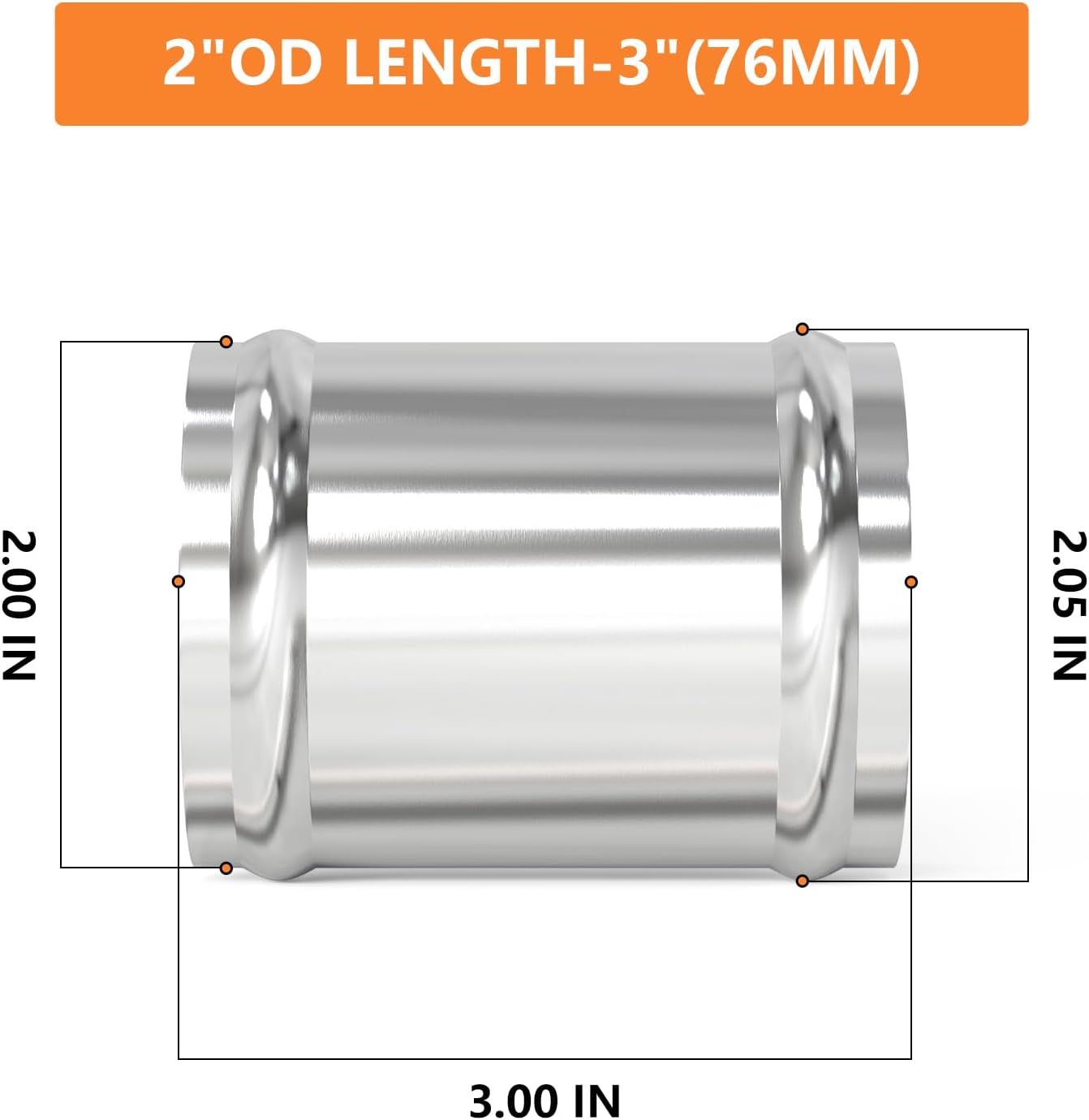 Tubo aluminio 3" para interenfriador 2" ext