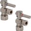 2 Válvula cierre angular palanca 5/8x3/8" níquel satinado