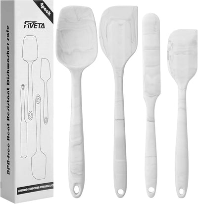 Set 4 Espátulas Silicona Alimenticio Antiadherente Inox Sin BPA