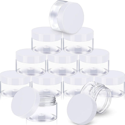 12 Pzas Tarros Plástico 4oz Con Tapas Transparentes