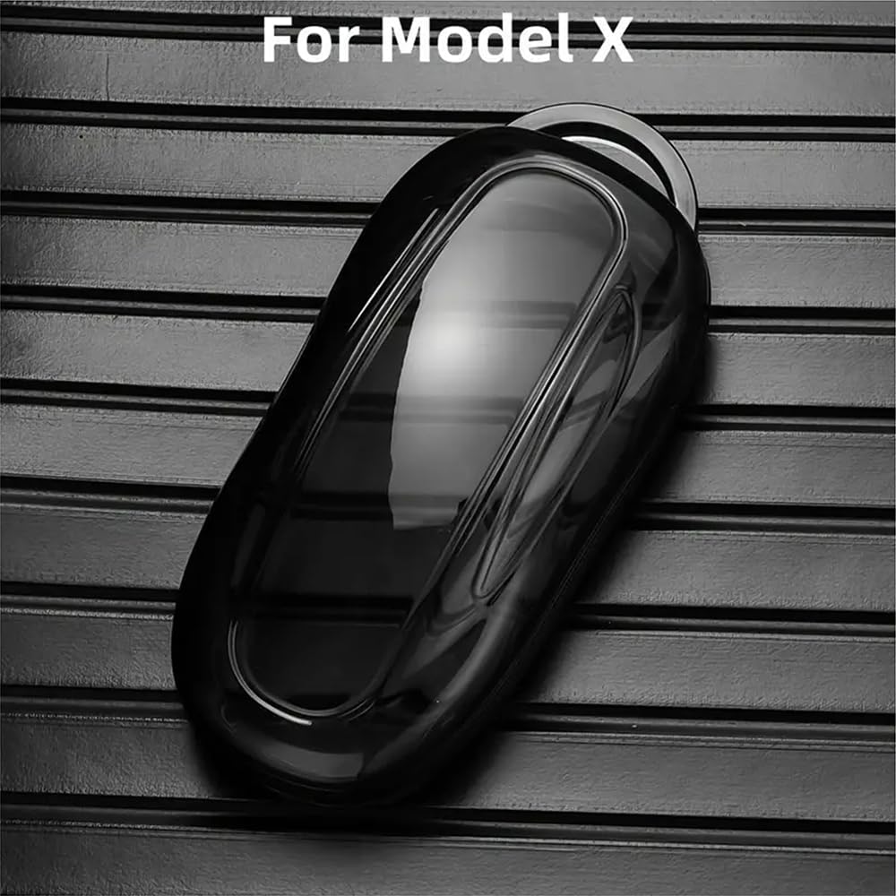 Funda llavero Tesla Model X transparente negro